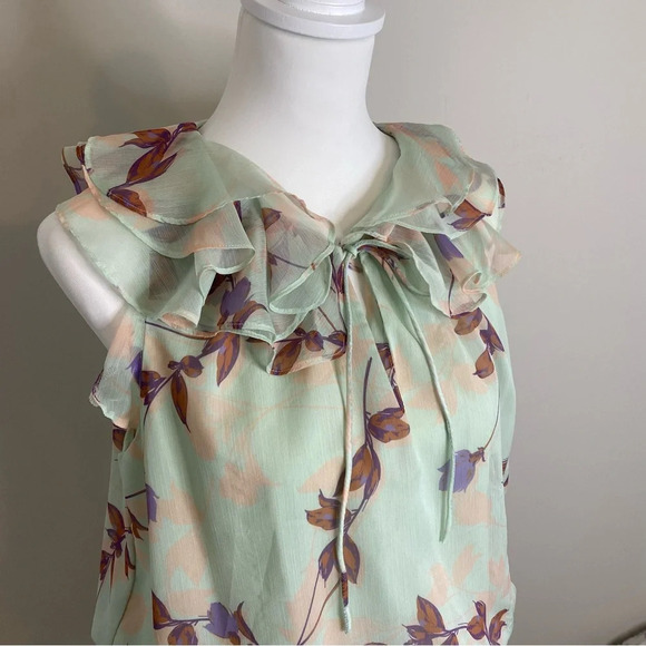 Amanda Uprichard Belle Kimmie Dress in Monte Carlo Ruffle Floral Feminine LARGE - Picture 7 of 16